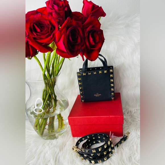 Valentino Garavani Black Mini Bag with Gold Studs - Picture 13 of 16
